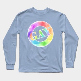 Candy-Toned Gay Watercolour Stamp Long Sleeve T-Shirt